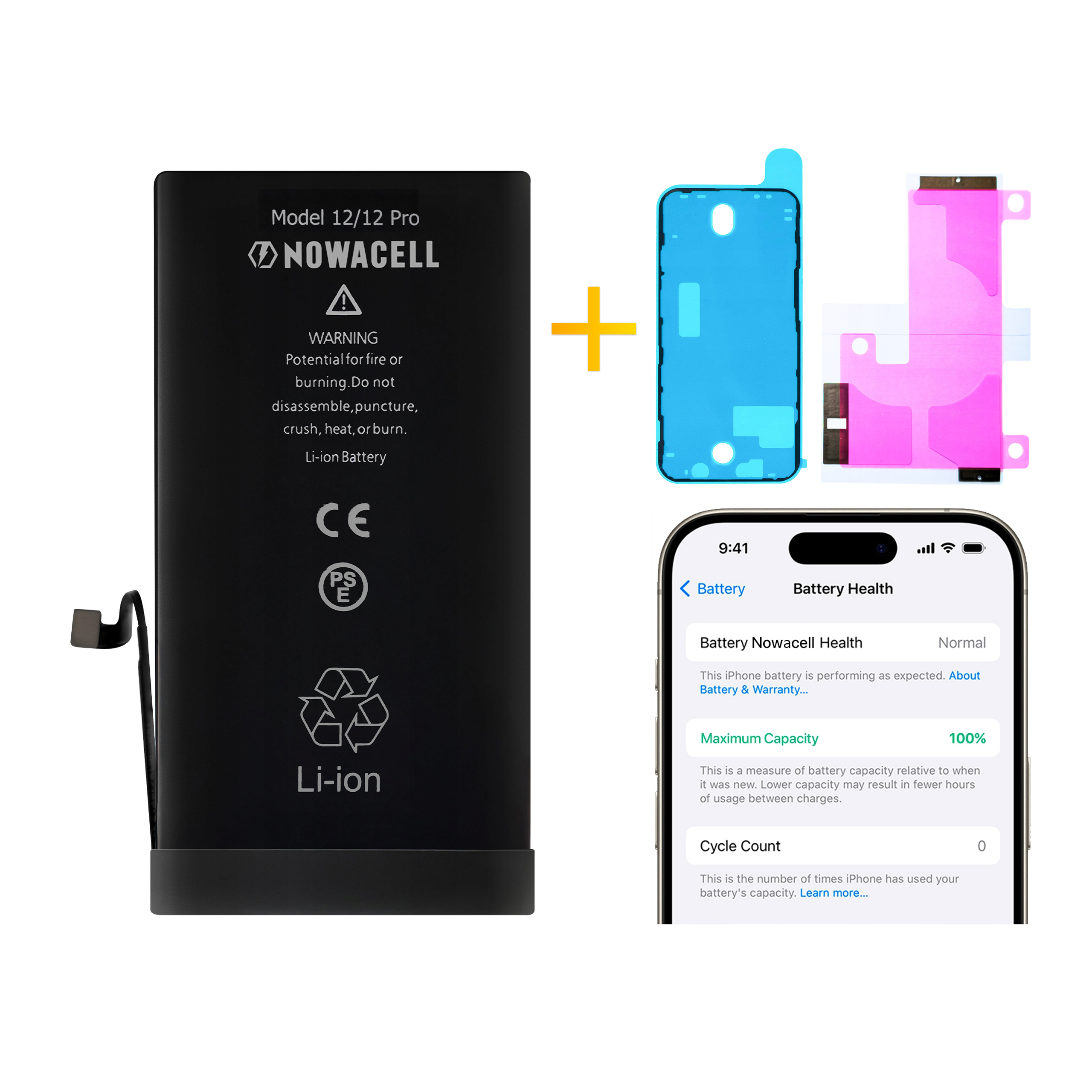 Bateria + Uszczelka do iPhone 12/12 Pro BEZ KOMUNIKATU Większa pojemność