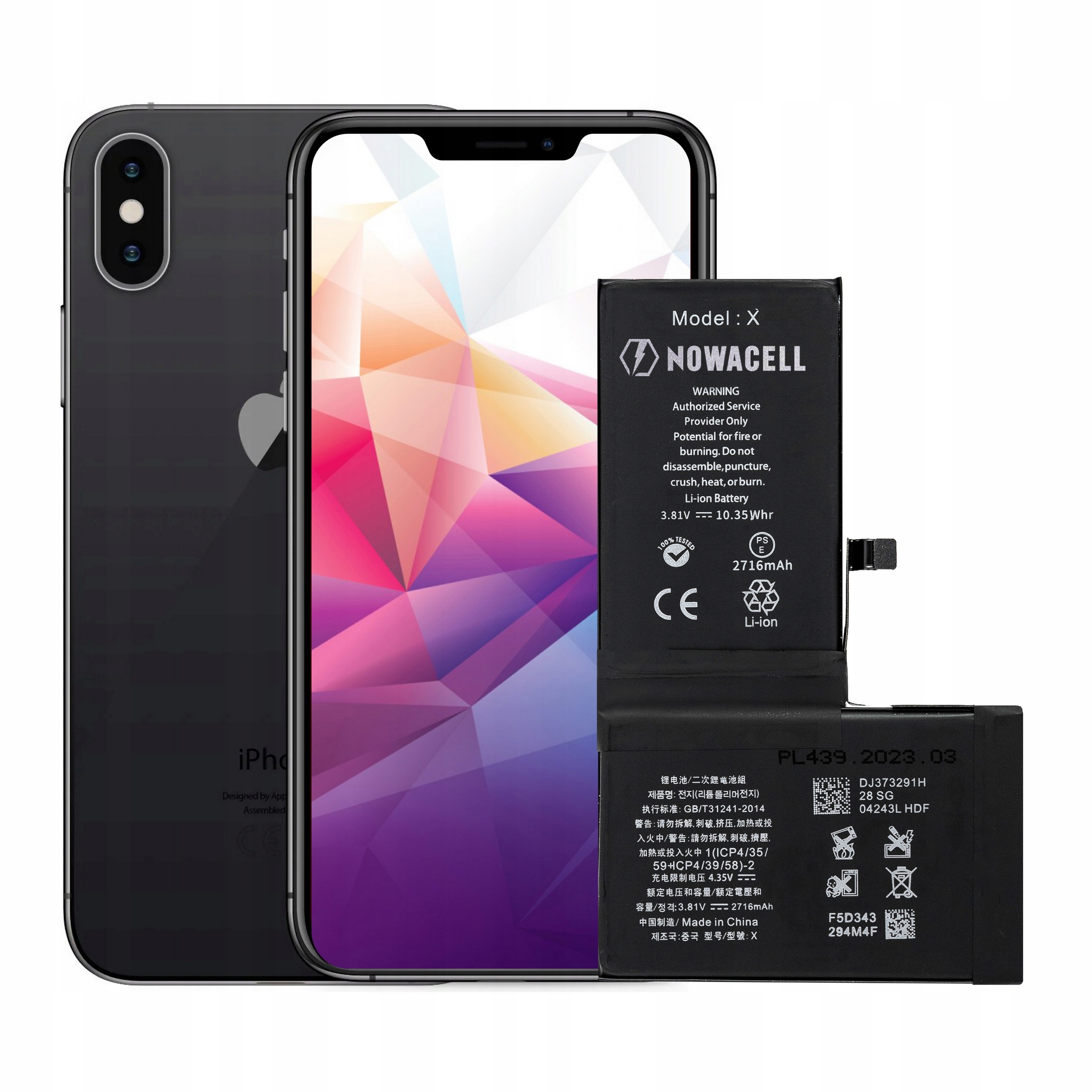 Bateria do iPhone X Oryginalna Pojemność 2716 mAh NOWACELL