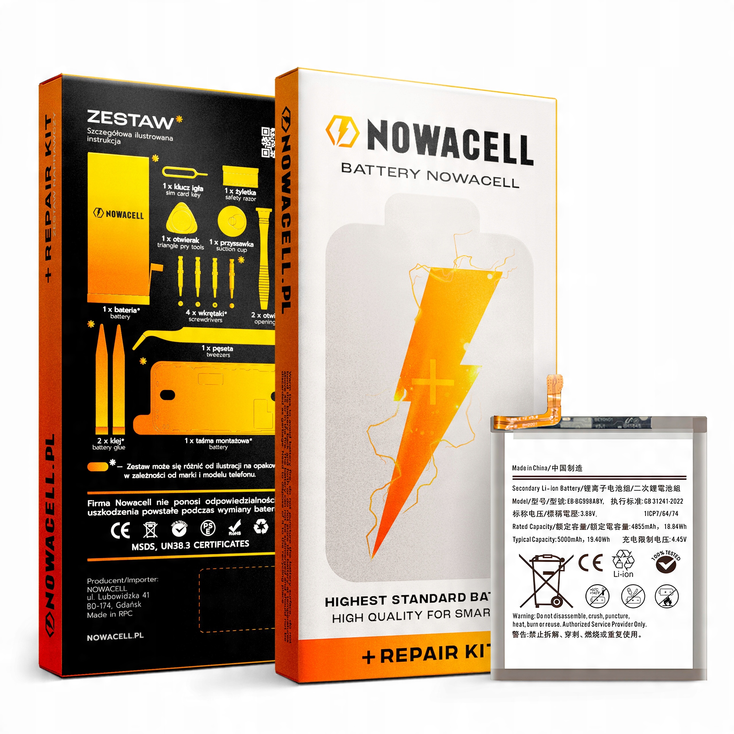 Bateria EB-BG998ABY do Samsung Galaxy S21 Ultra 5G Zestaw 5000 mAh NOWACELL