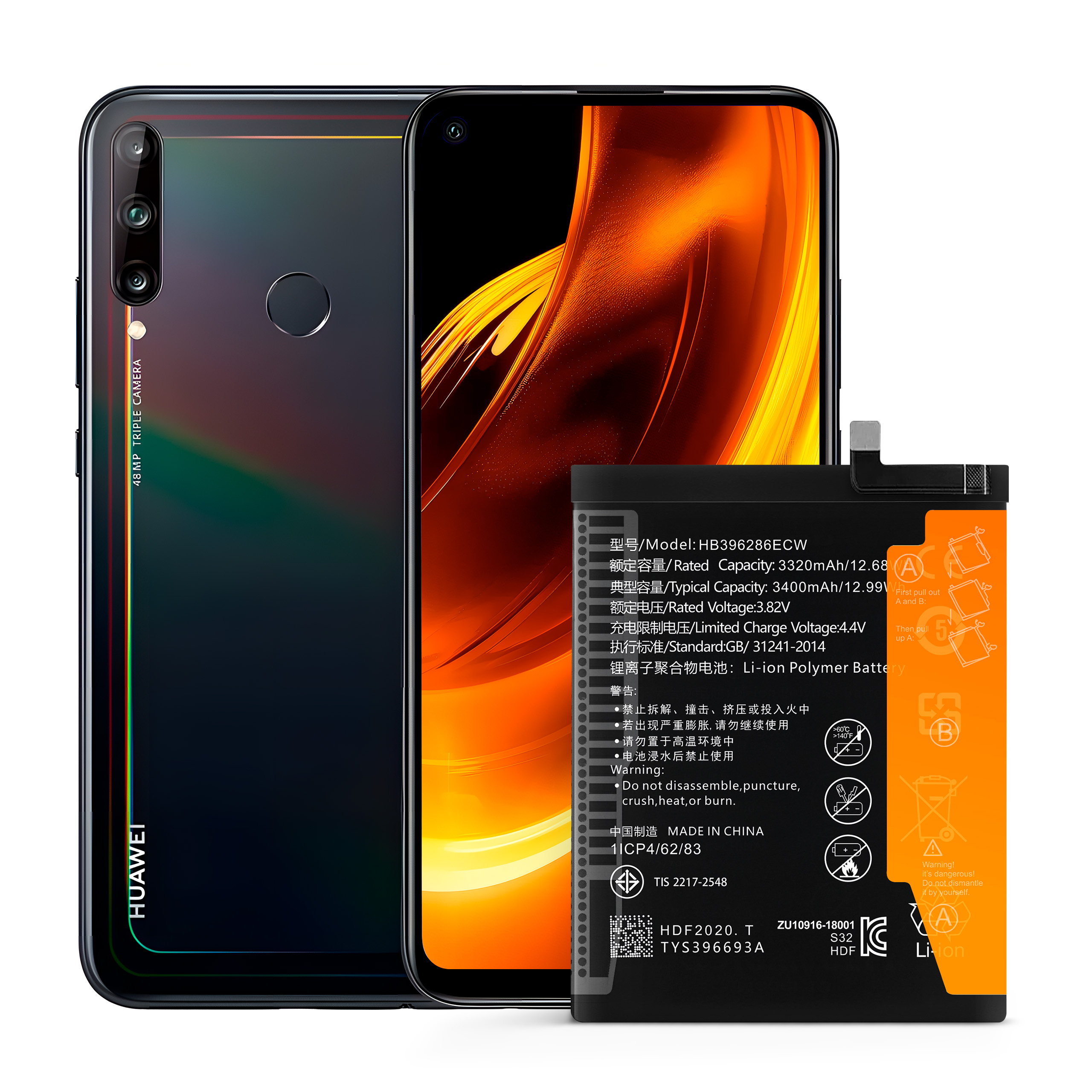 Zestaw Bateria HB396286ECW + KLEJ do Huawei Honor 10i 20i 3400 mAh NOWACELL