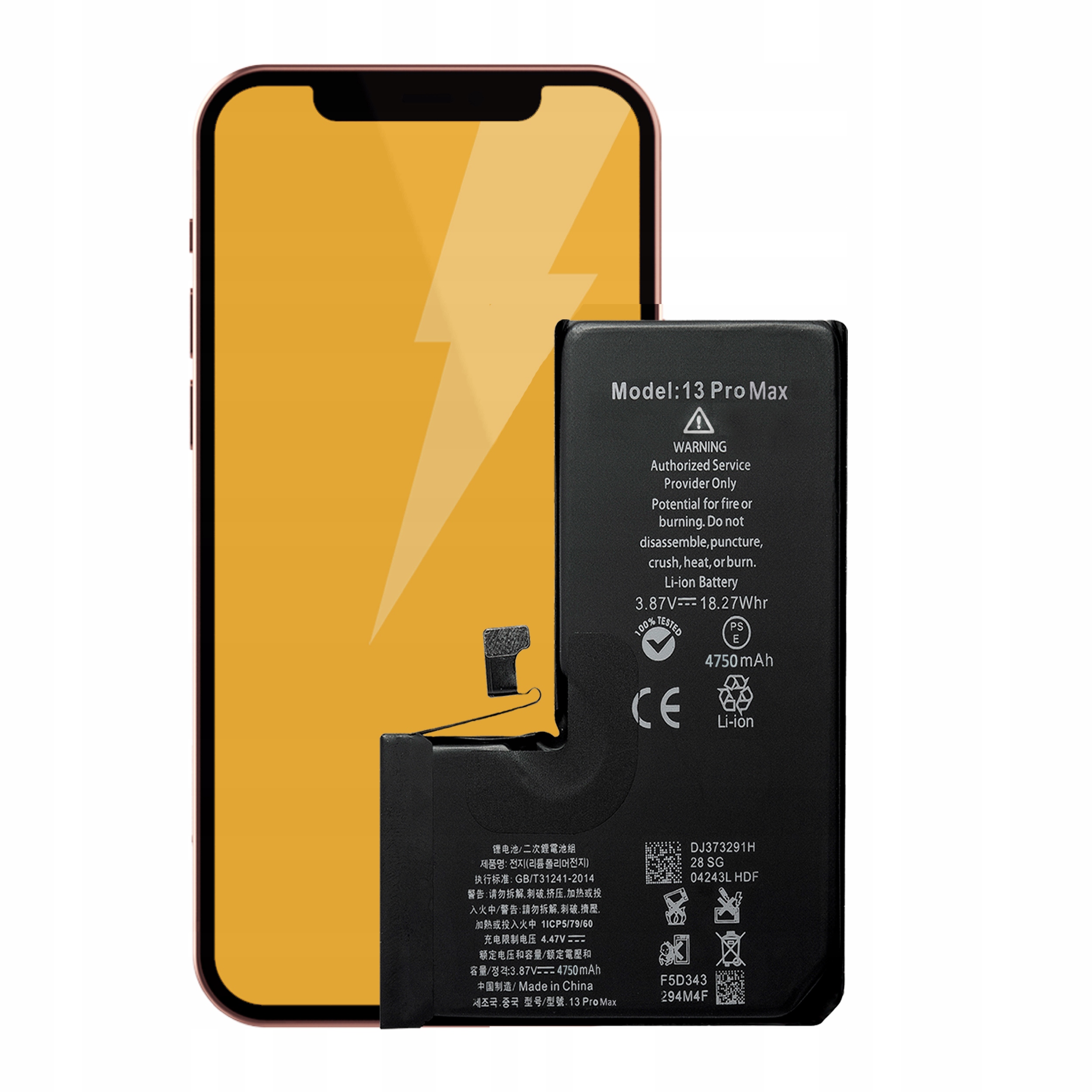 Bateria + Uszczelka do iPhone 13 Pro Max Większa Pojemność 4750 mAh Nowa