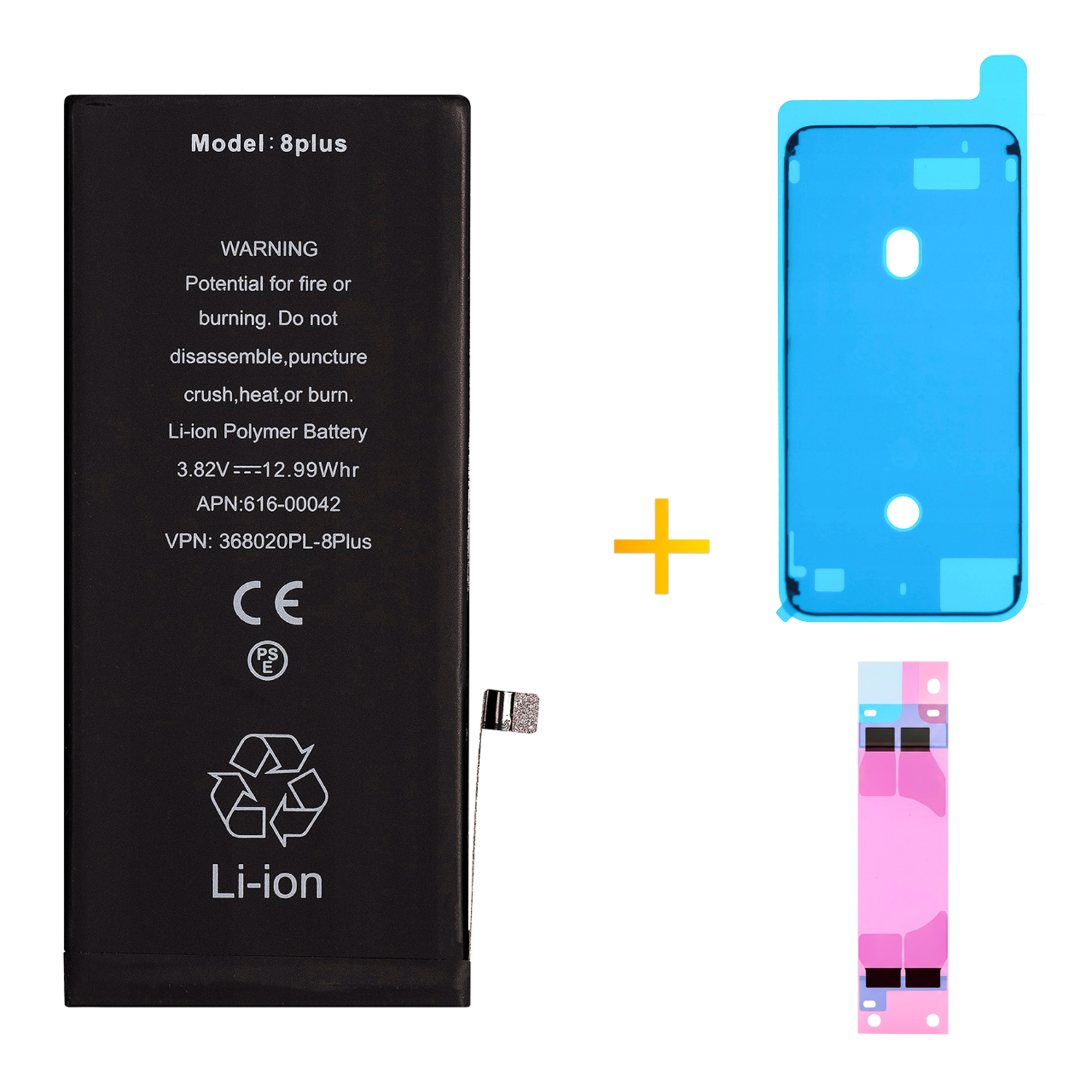 Bateria + Uszczelka do iPhone 8 Plus, Większa Pojemność 3400 mAh, NOWACELL