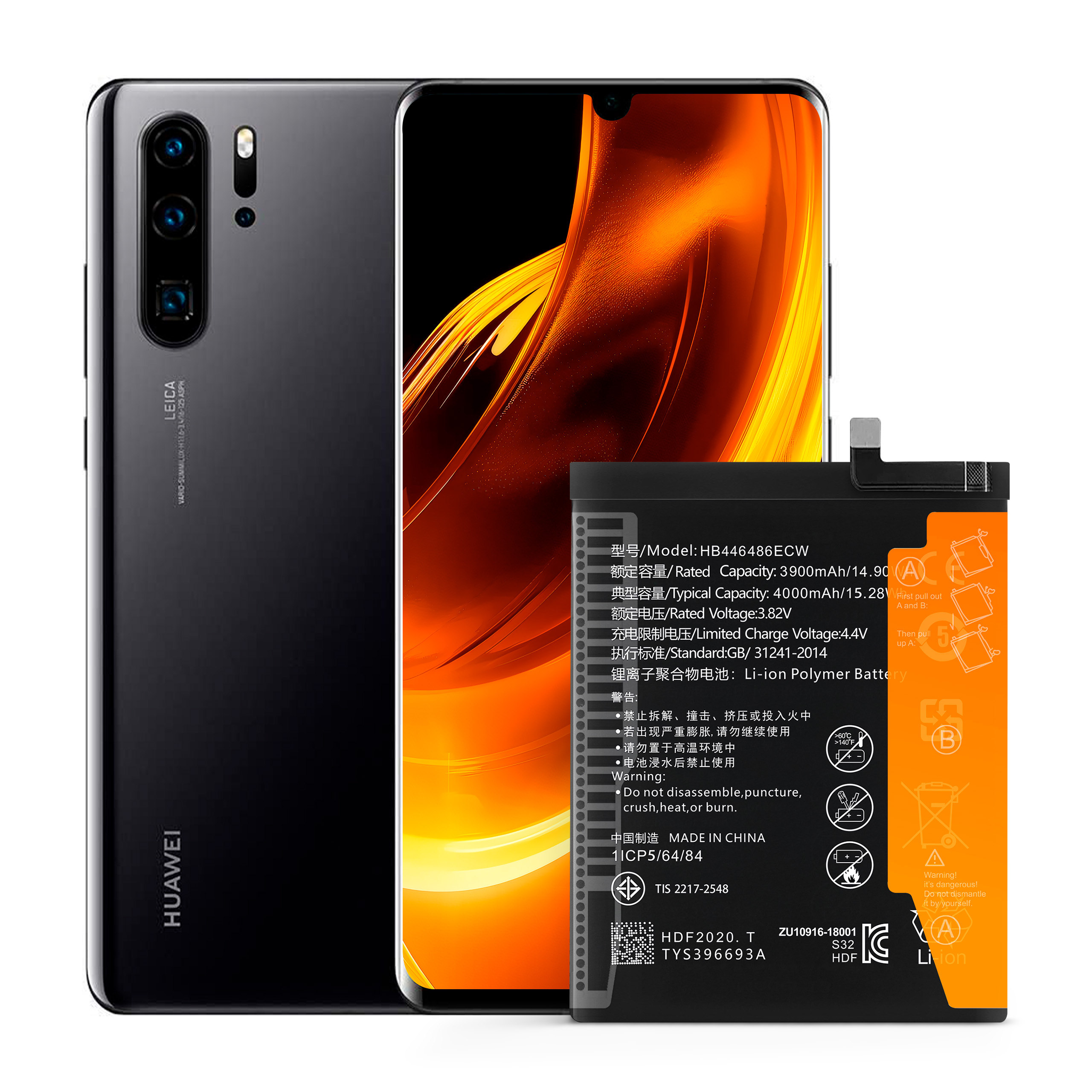 Bateria HB446486ECW do Huawei Honor 9X, Y9S, P20 Lite, 4000 mAh, Zestaw